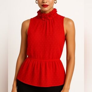 ❤️ Zara Red Sleeveless Peplum Top NWT Size XS